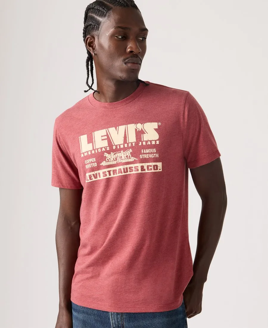 Мужская футболка с круглым вырезом и графическим логотипом Levi's, earth красный — фото 2