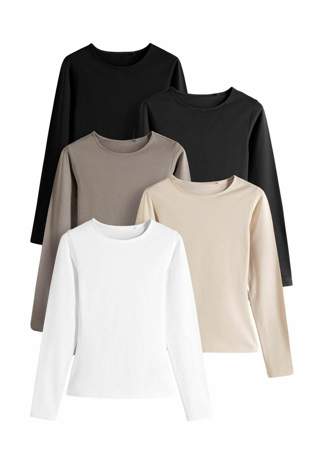

Топ с длинными рукавами CREW NECK 5 PACK - REGULAR FIT THE SET, черный
