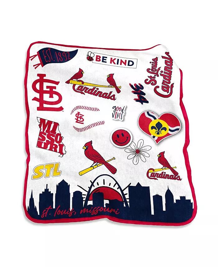 

Плюшевое одеяло St. Louis Cardinals 50 x 60 дюймов Native Raschel Logo Brands, мультиколор