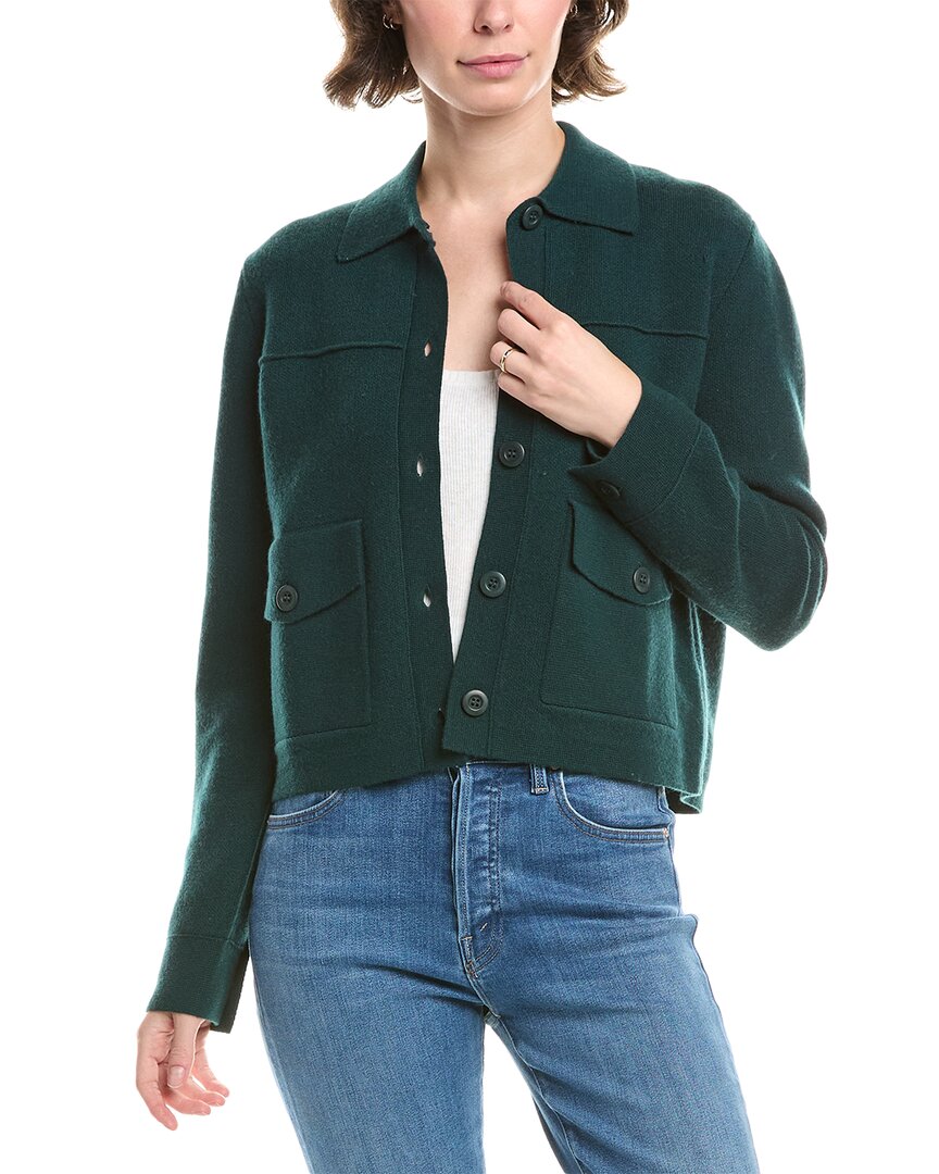 

Короткая двухслойная кашемировая куртка Forte Cashmere, зеленый