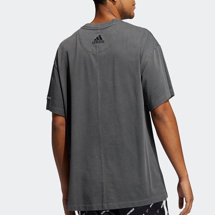 Футболка мужская черная/серая Adidas, черный — фото 4