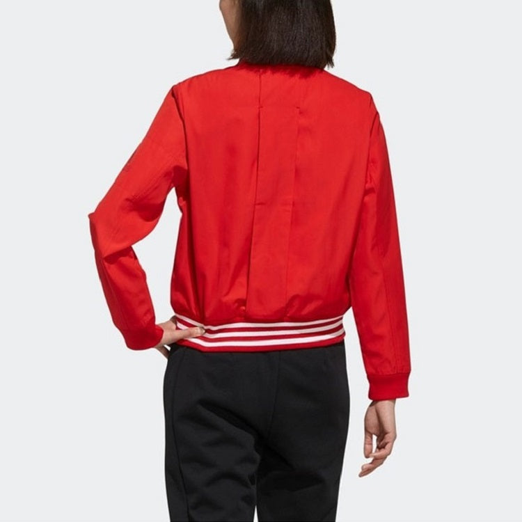 Куртка (WMNS) adidas WV 3S Zipper Casual Sports Woven Jacket Red FI9270 — фото 4