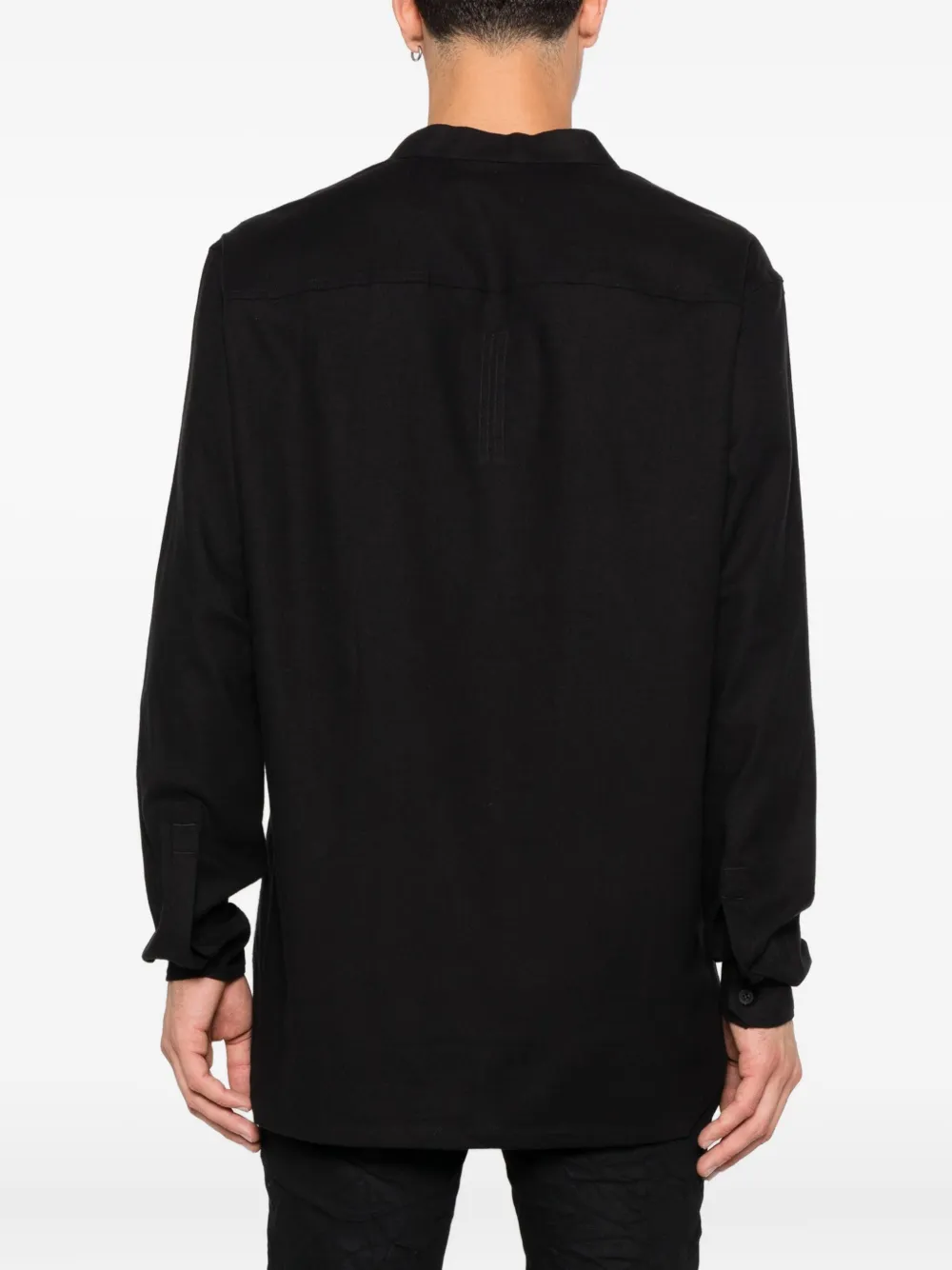 Рубашка с высоким воротником и длинными рукавами Rick Owens, черный — фото 4