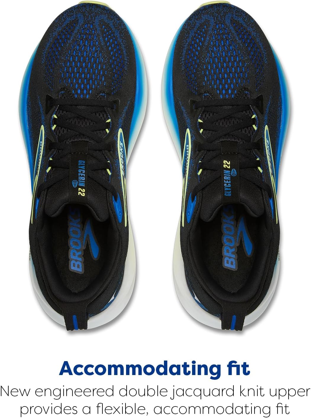 Мужские кроссовки Brooks Glycerin 22 нейтральной амортизации, черный/желтый — фото 4