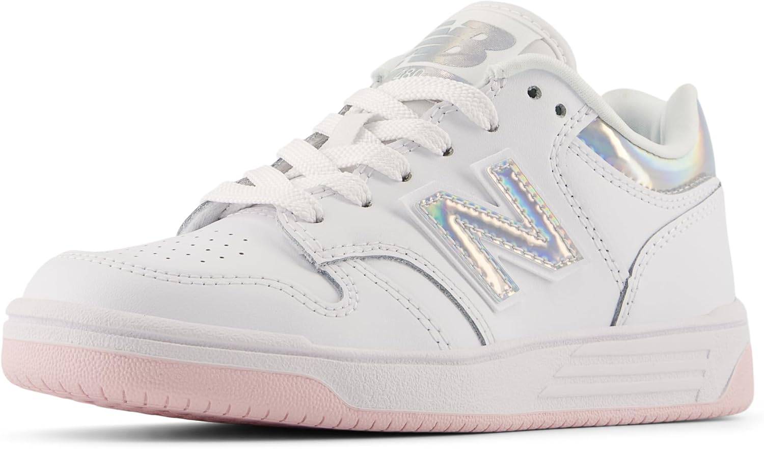 

Детские кроссовки New Balance 480 V1 на шнуровке для мальчиков, белый/розовый