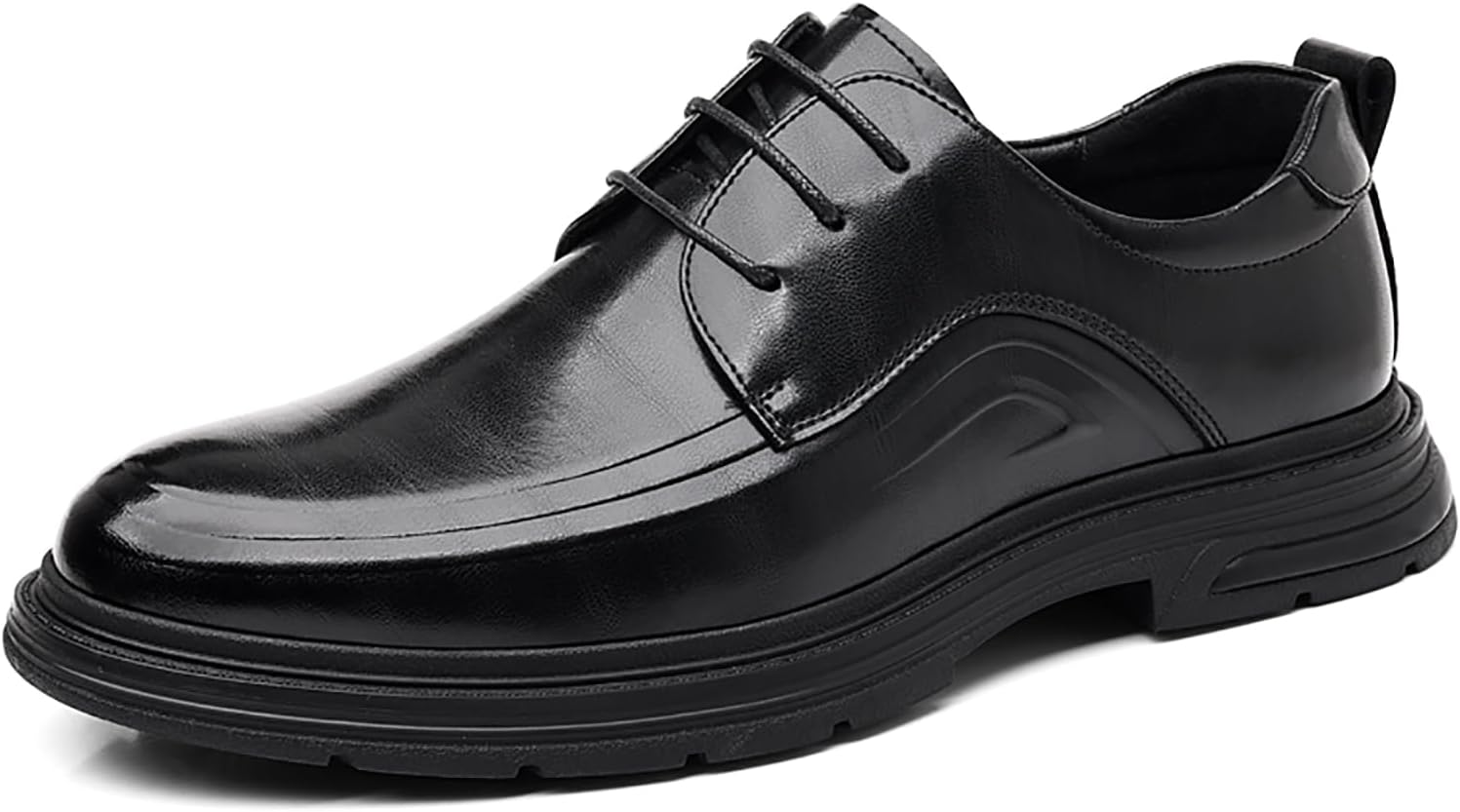 

Мужские кожаные классические оксфорды с шнуровкой, удобные, с округлым носком, низким устойчивым каблуком, формальные туфли для свадьбы, бизнеса и офиса Egebs, черный