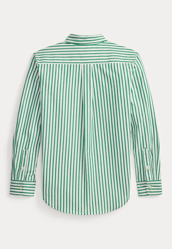 Полосатая хлопковая поплиновая рубашка 714y Polo Ralph Lauren, Cruise Green/White — фото 2