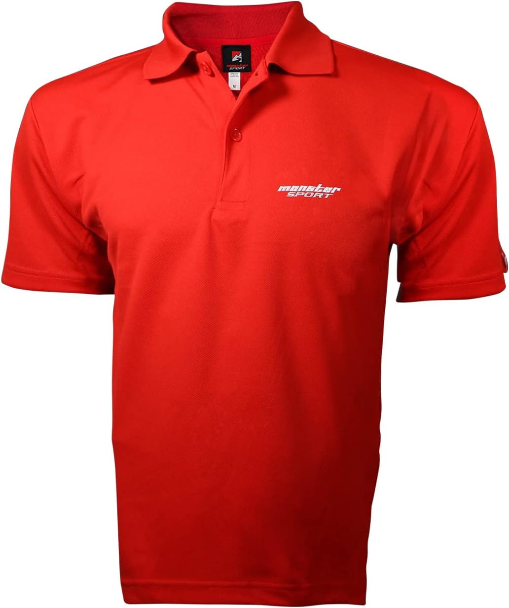 

Поло Monster Sports ZWS74RL с вышивкой, красное, размер L, короткий рукав, влагоотводящая, быстросохнущая, с сетчатой структурой, защита от ультрафиолета UPF20