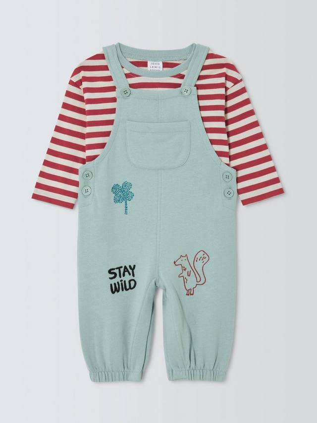 

Детский комплект Stay Wild: топ с длинными рукавами и комбинезон John Lewis, Light Blue