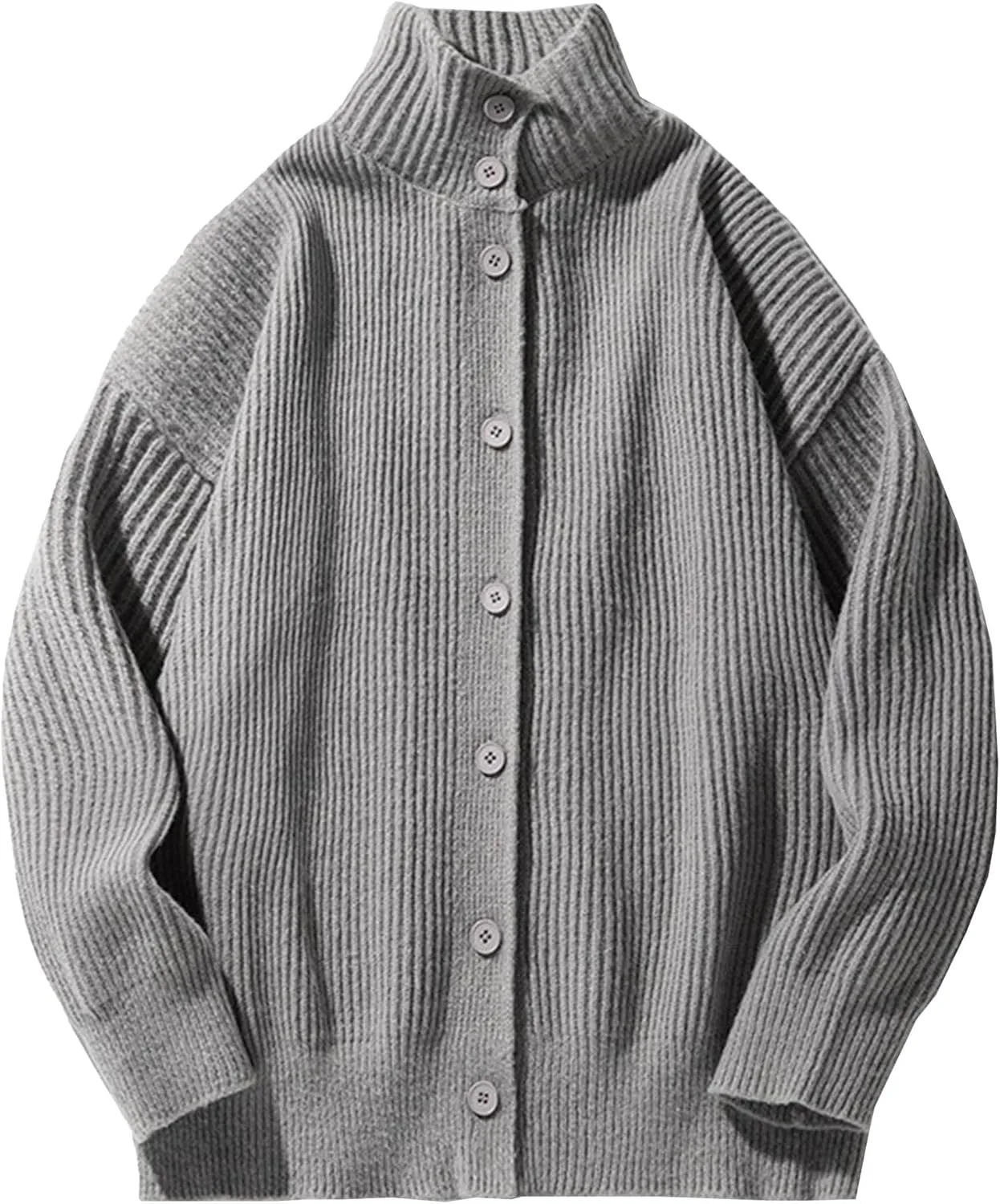 Мужской кардиган-водолазка Slim Fit Chunky с воротником стойкой и молнией