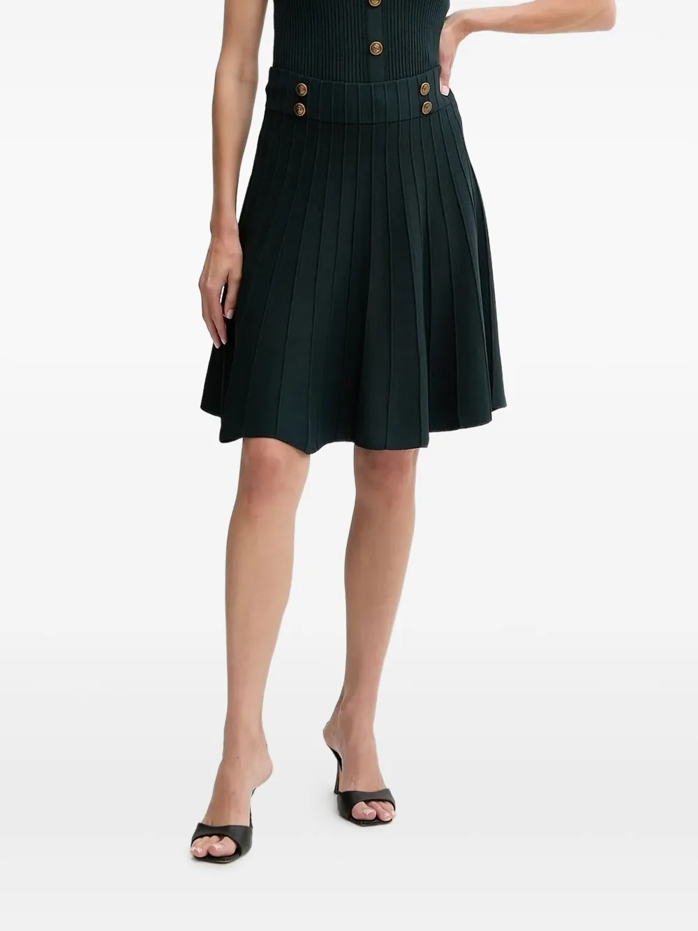 

Мини-юбка с отделкой в рубчик и пуговицами GUESS USA, черный