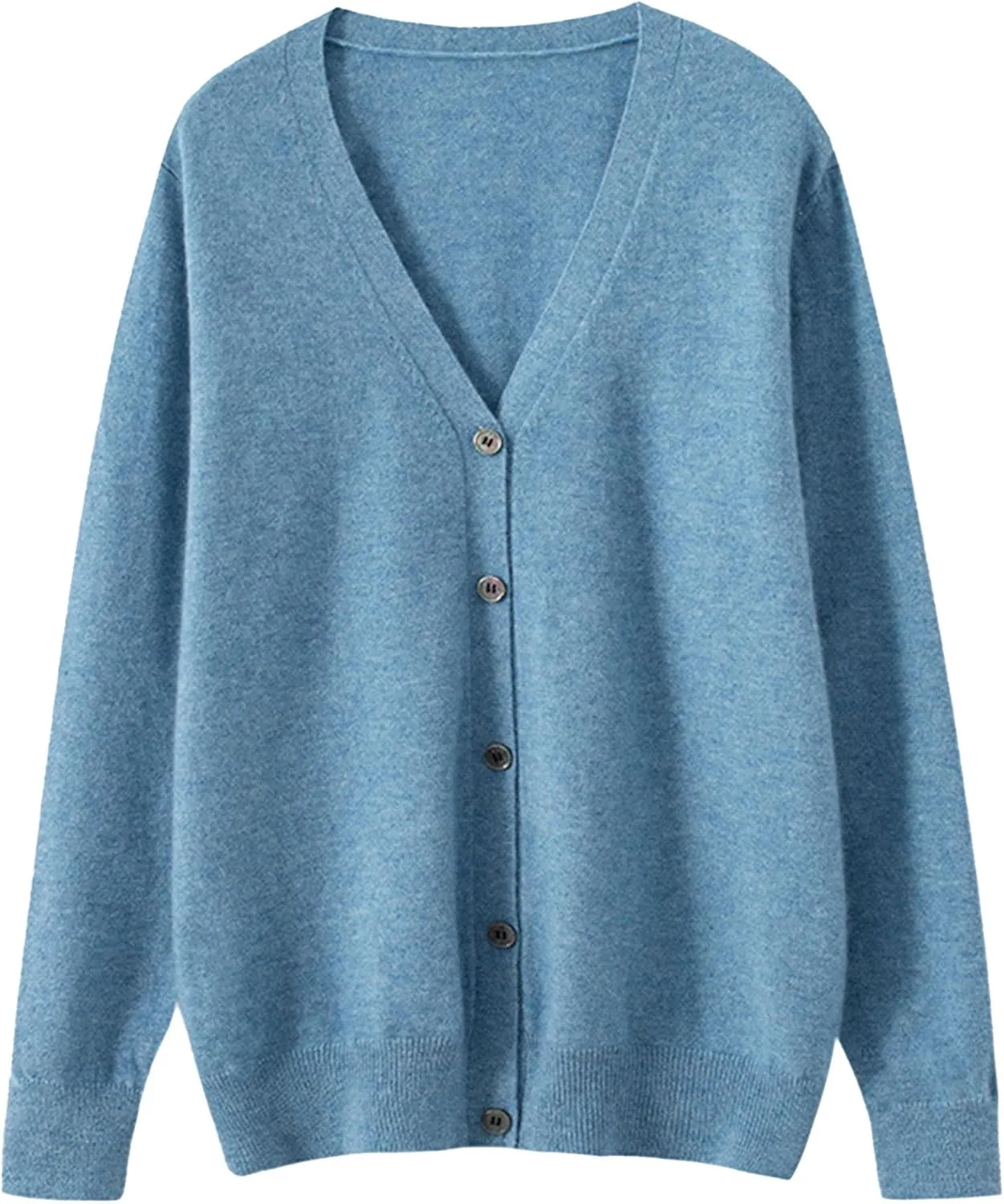 

Мужской кардиган с длинным рукавом и V-образным вырезом на пуговицах QOAAIE