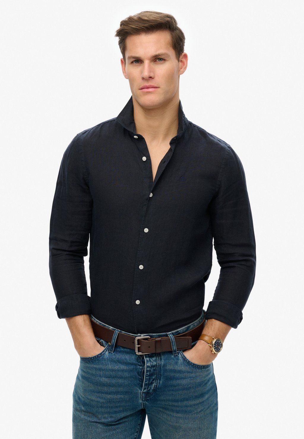 

Рубашка EMBROIDERED VACATION Superdry, темно-синий