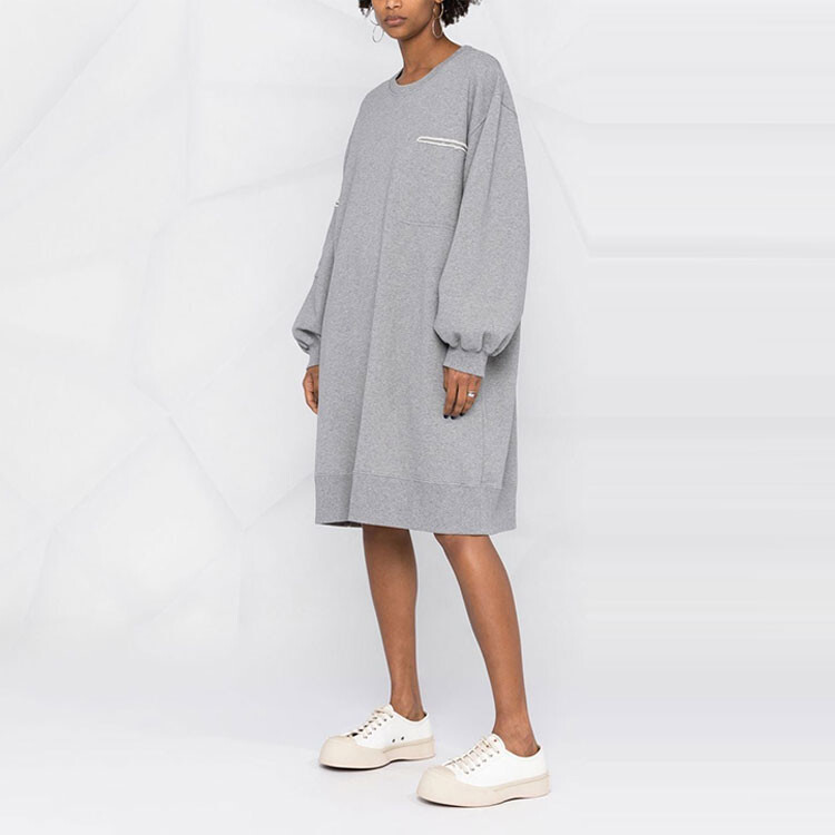 Платье с длинными рукавами женское серое Mm6 Maison Margiela — фото 4