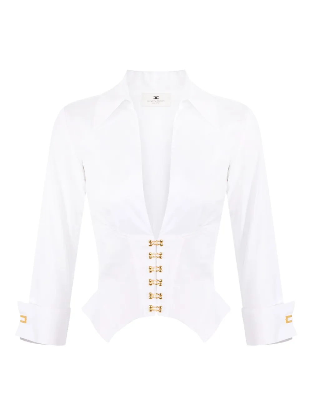 

Рубашка с V-образным вырезом Elisabetta Franchi, белый