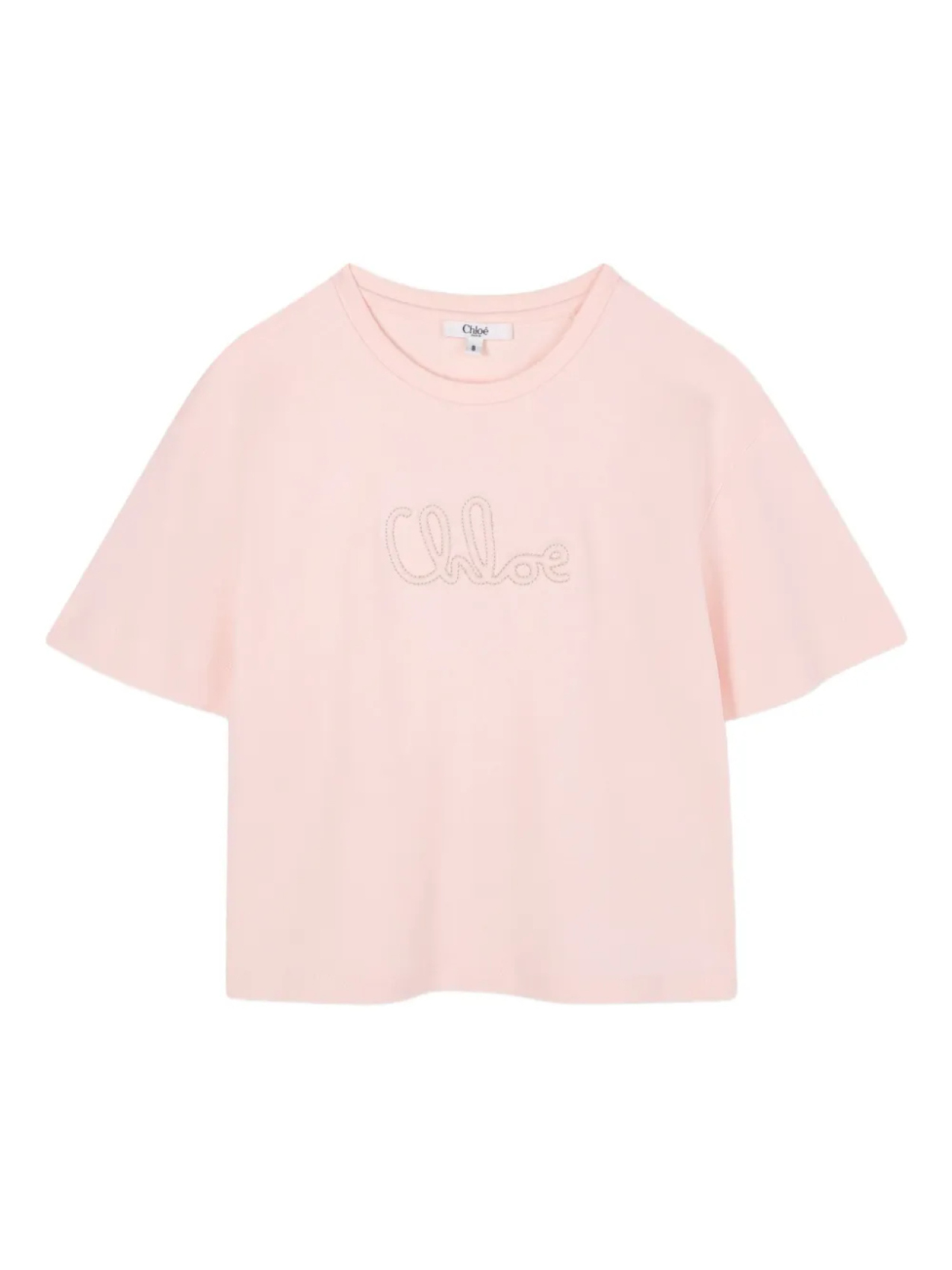 

Футболка с вышитым логотипом Chloé Kids, розовый