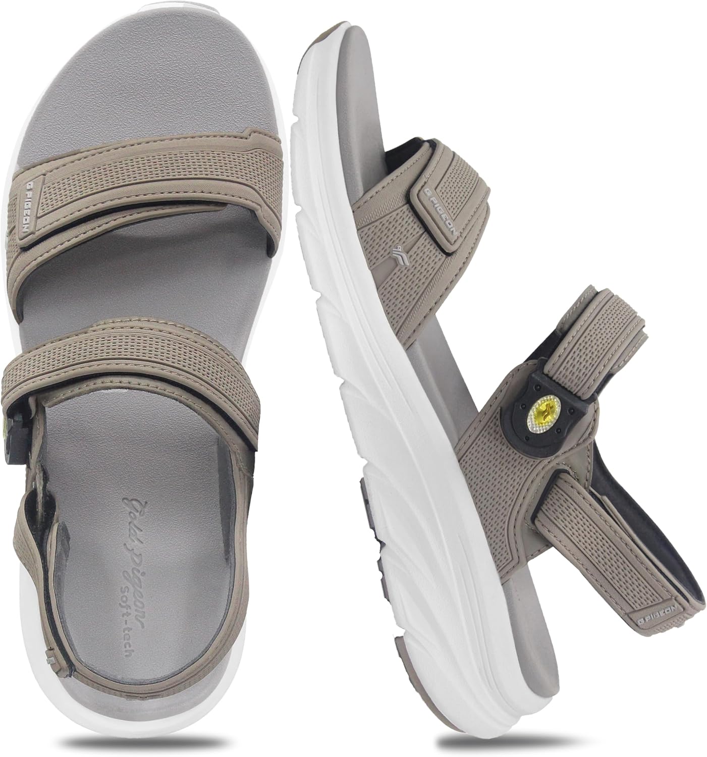 

Золотые сандалии Gold Pigeon с ЭВА-подошвой, против усталости, с толстой амортизирующей стелькой, легкой застежкой SNAP LOCK Gold Pigeon Shoes