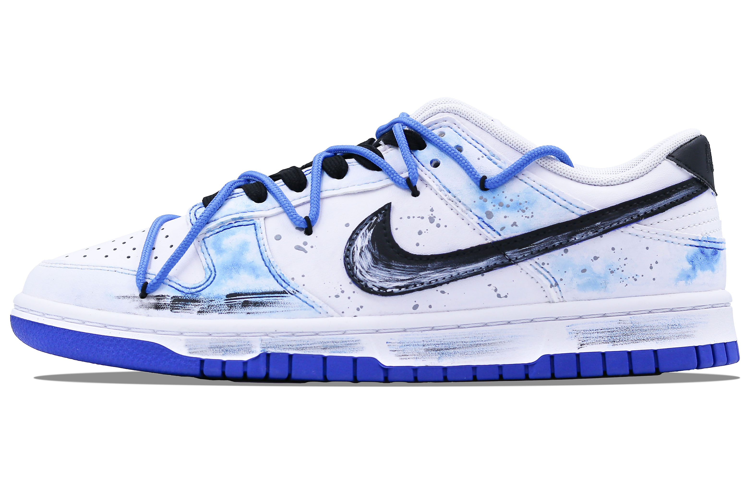 

Кроссовки Nike Dunk Skateboarding Shoes Men Low-top Blue/white/black, белый