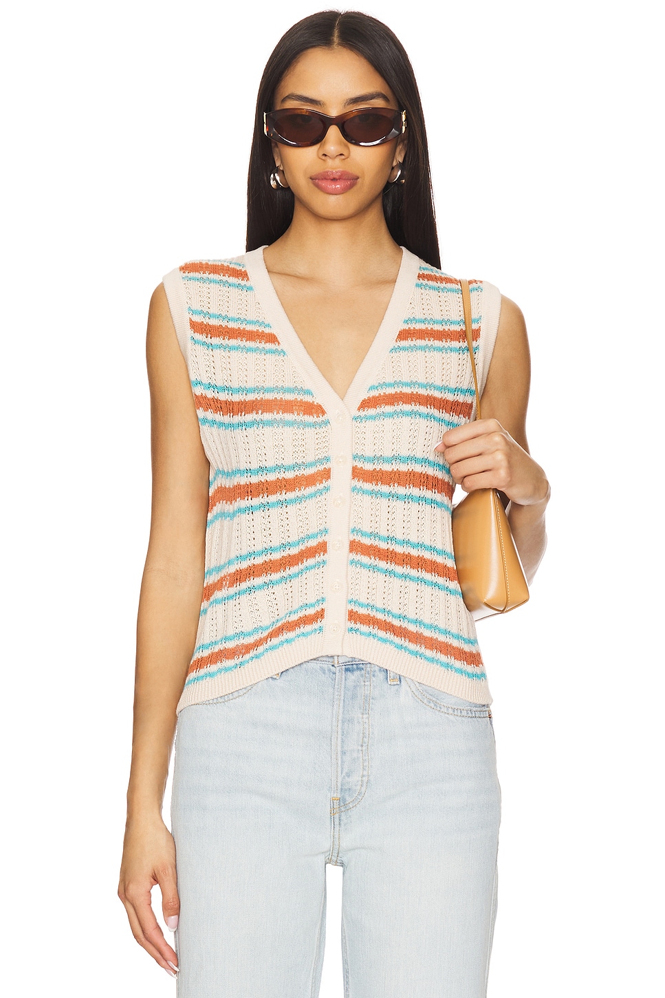 

Безрукавный кардиган Lou от Lna, sedona stripe