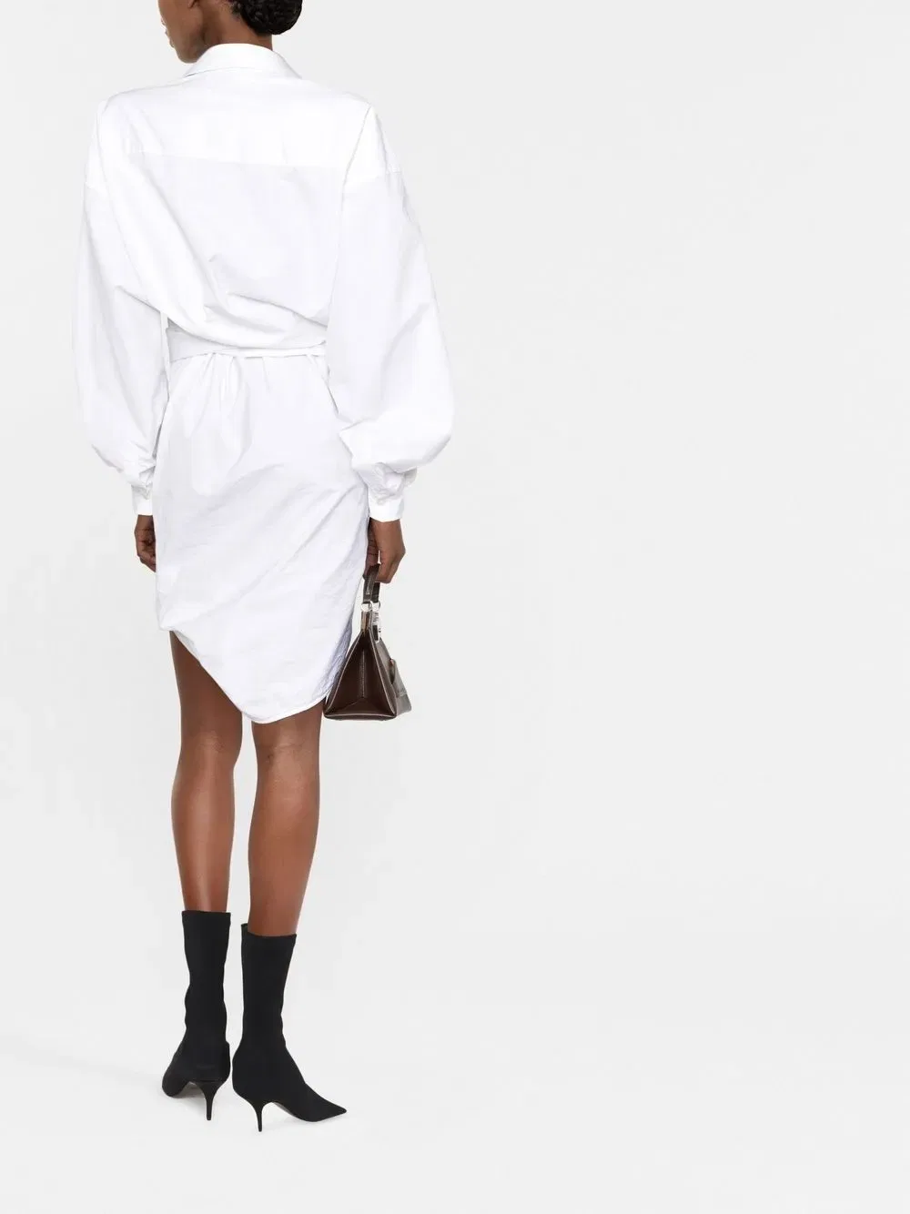 Платье-Рубашка с запахом Balenciaga, белый — фото 4