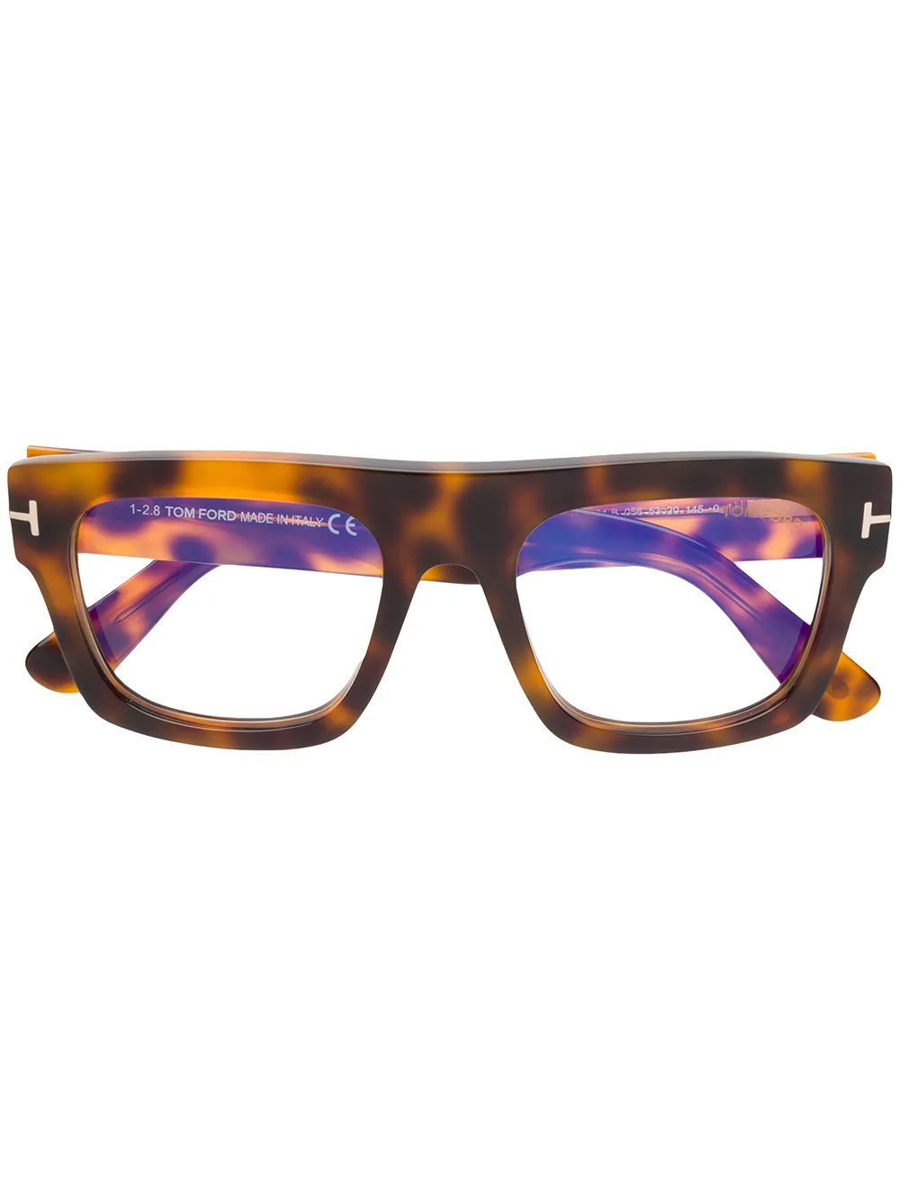 

Очки с эффектом черепашьего панциря TOM FORD Eyewear, коричневый