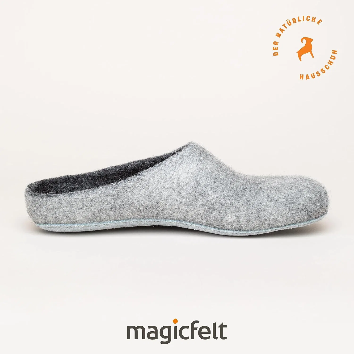 Войлочные тапочки Magicfelt AP 701 из 100% мериносовой шерсти | Тапочки для мужчин и женщин с высококачественной кожаной подошвой - Сделано в Тироле, Lightgrey — фото 4