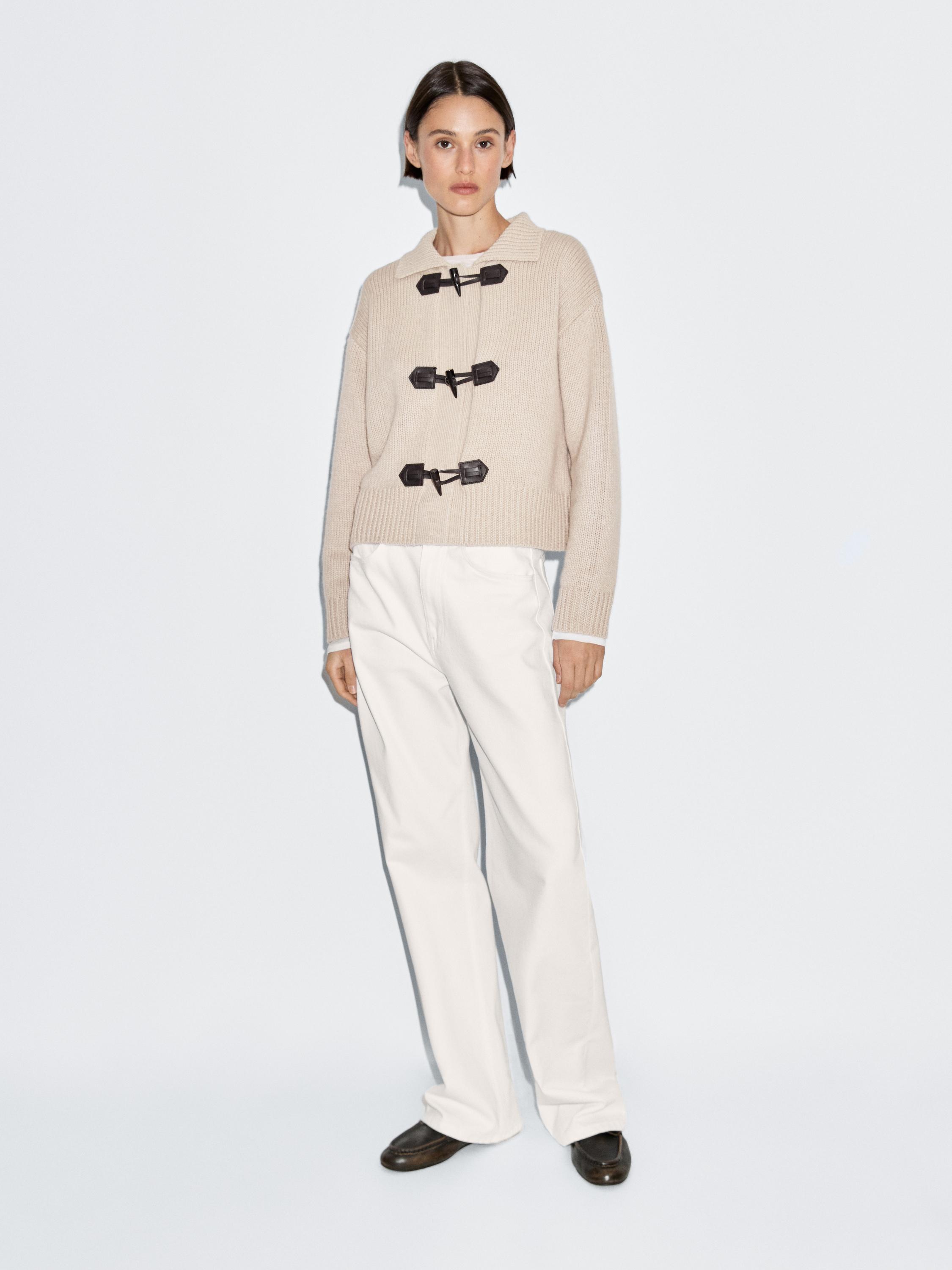 

Кардиган из смесовой шерсти с роговыми пуговицами Massimo Dutti, Mink