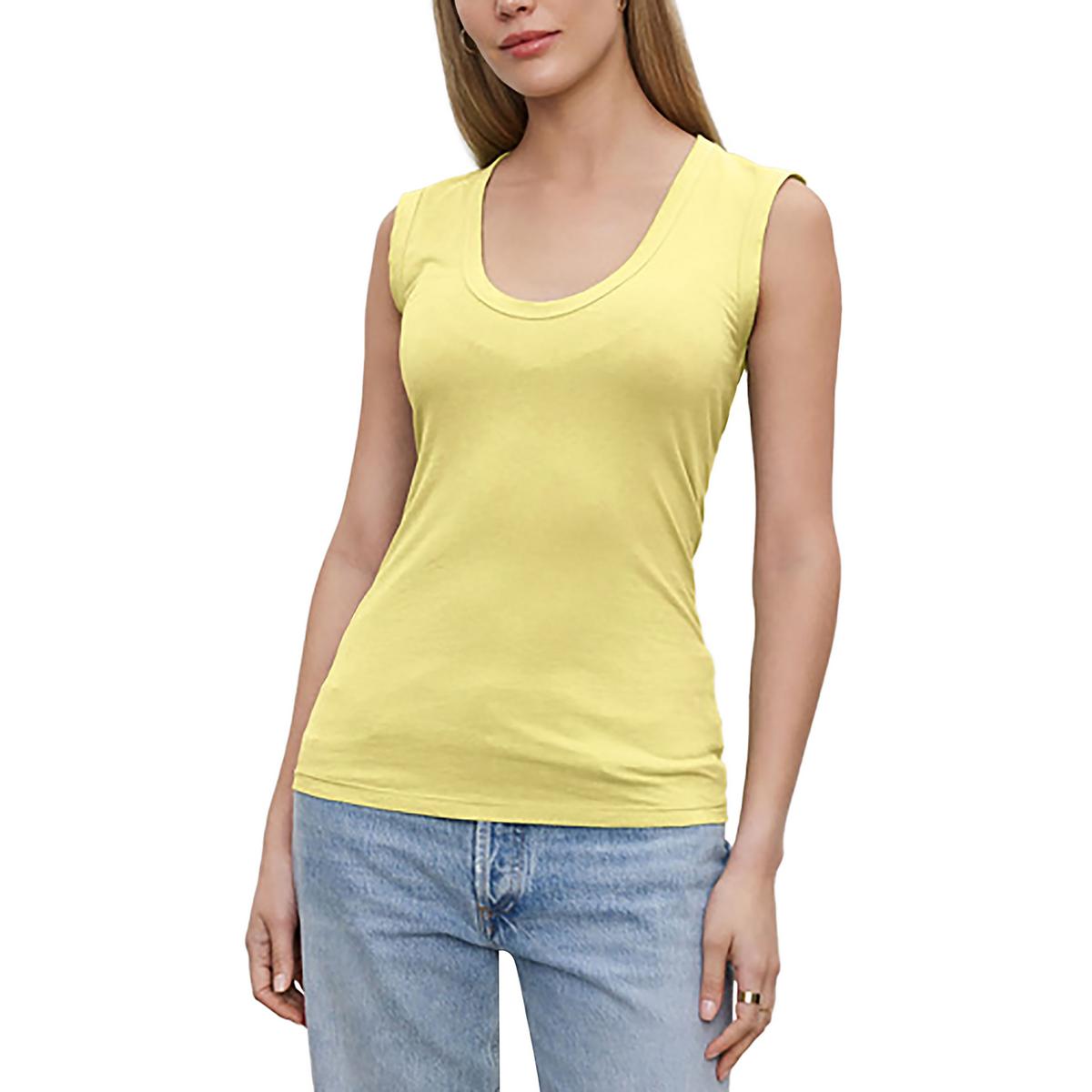 

Женская однотонная хлопковая майка Velvet by Graham & Spencer, цвет jolt yellow