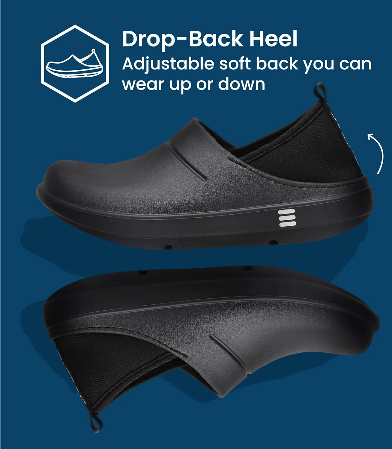 HUHV Clog Unisex Recovery Comfort Slip-On - Lightweight and Cushioning with HEALIUM Technology for Pain Relief and Comfort, темно-синий — фото 3