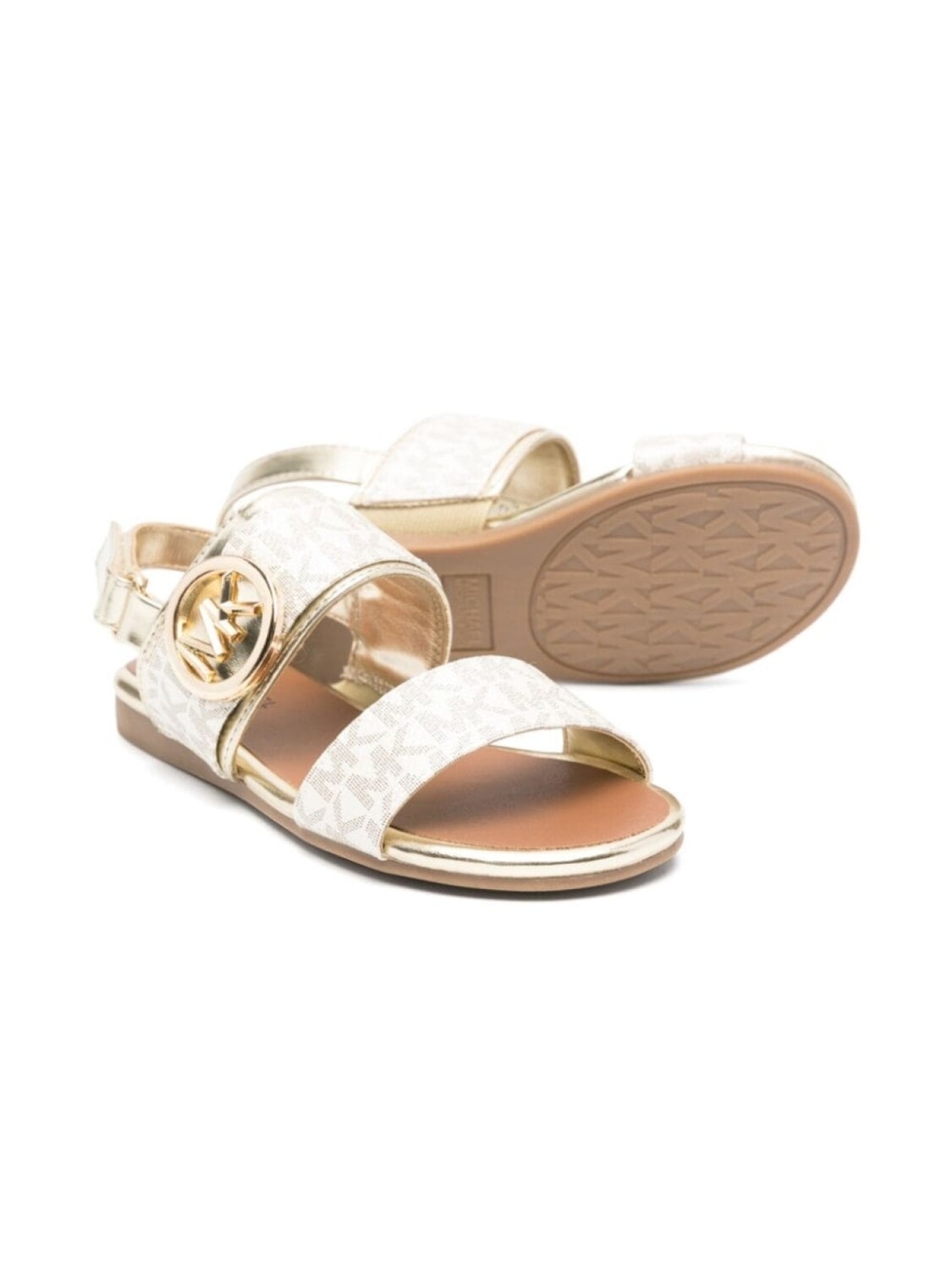 

Michael Kors Kids сандалии с монограммой, золотой