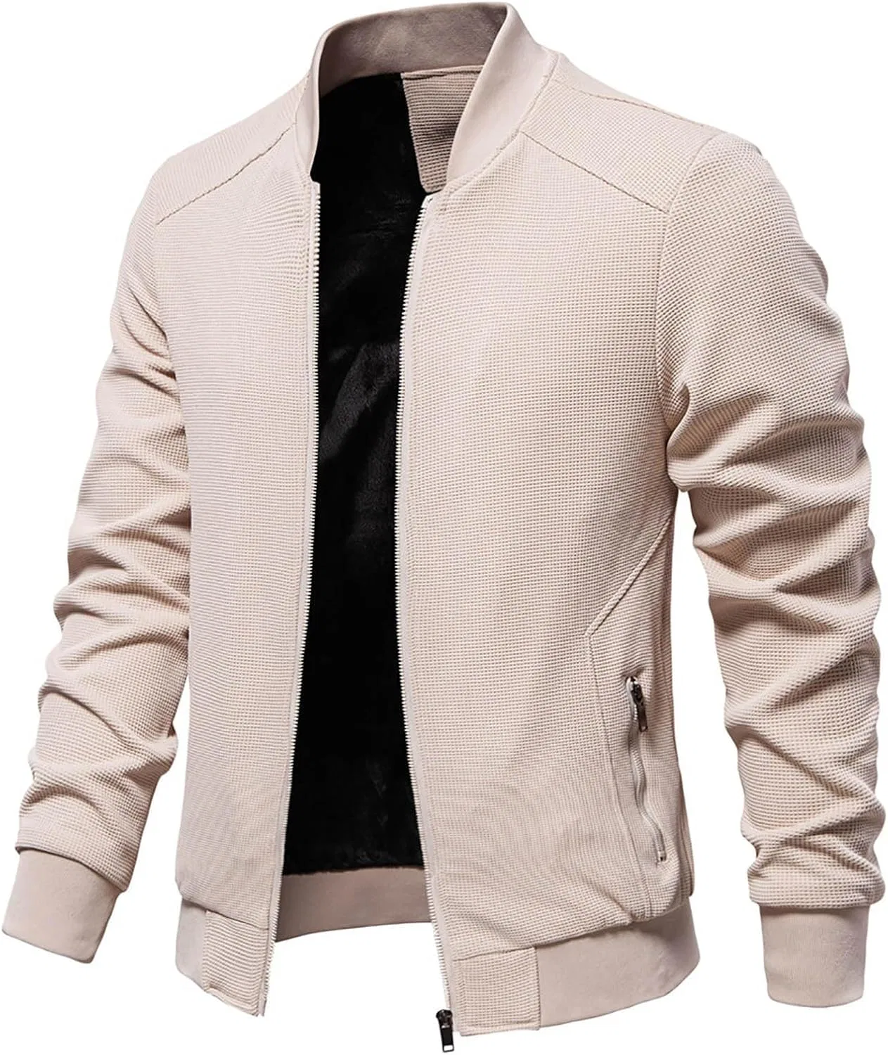 Мужская куртка, стойка-воротник, Polyester, Beige