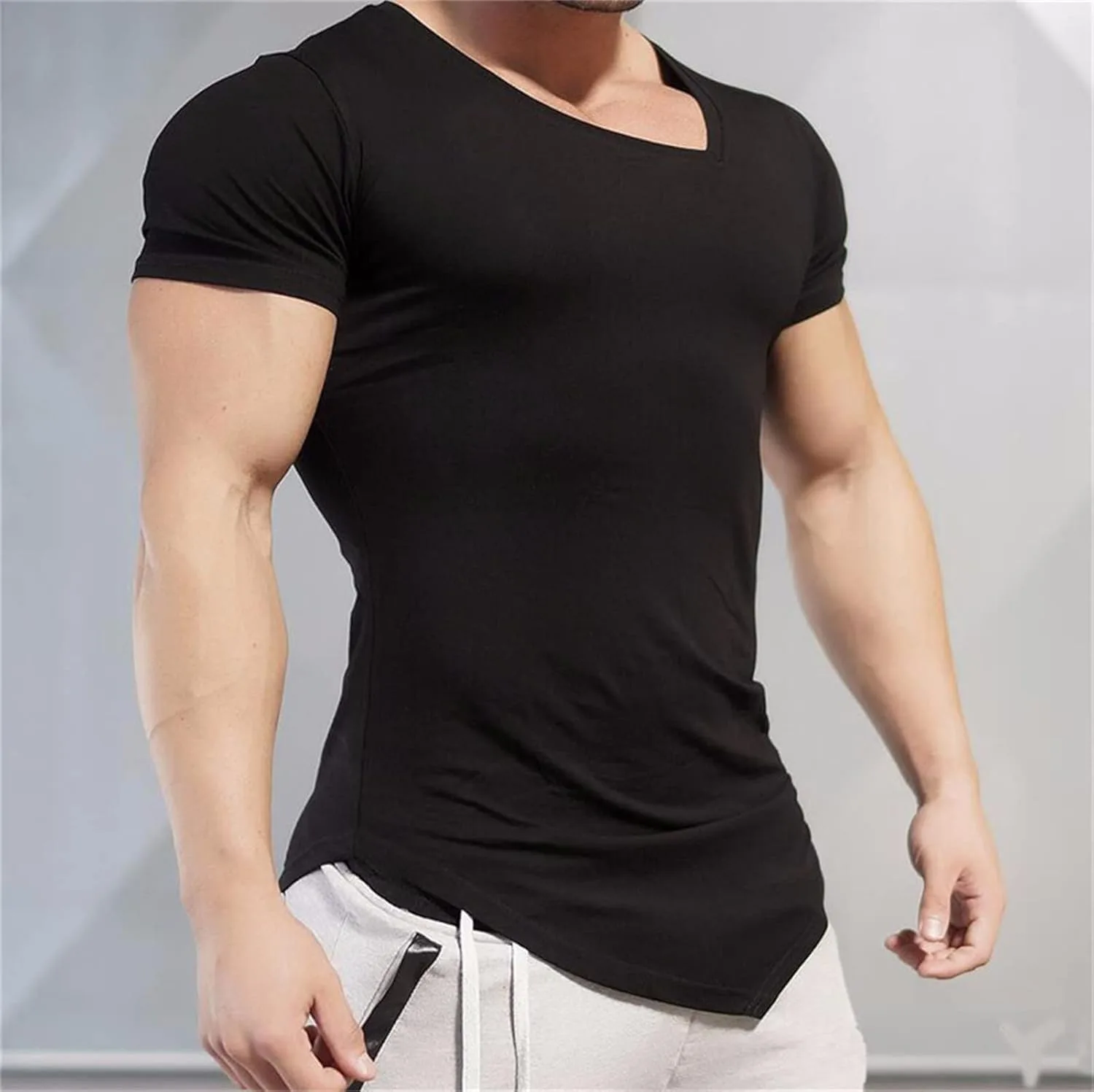 Мужская футболка slim fit с коротким рукавом — фото 3