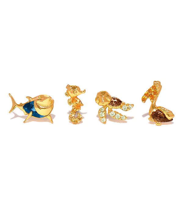 

Набор из хрустальных золотых гвоздиков Pixar Finding Nemo Sea Team Girls Crew, gold