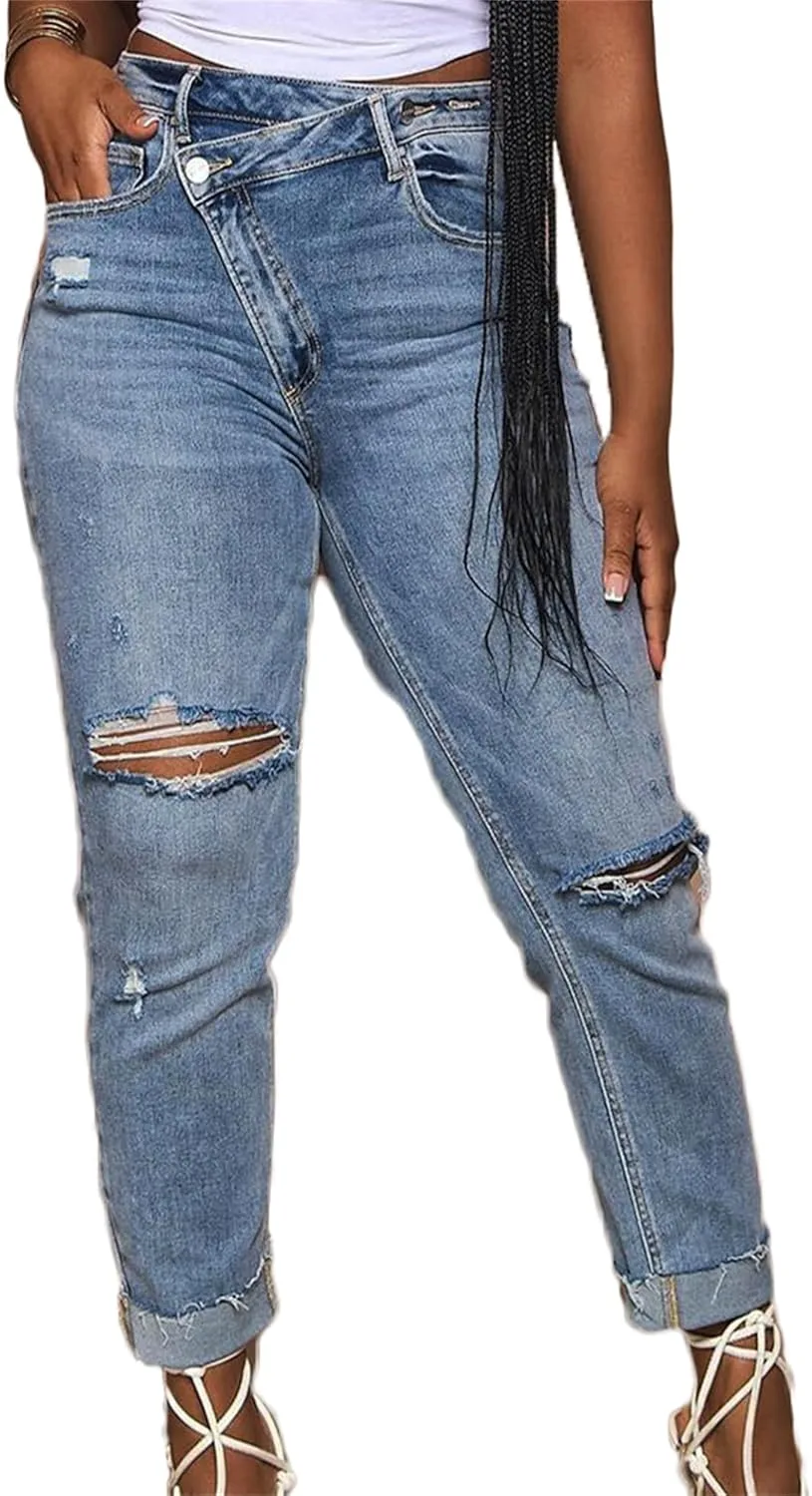 

Женские джинсы Boyfriend Ripped Skinny Stretchy ZH8FCHAN