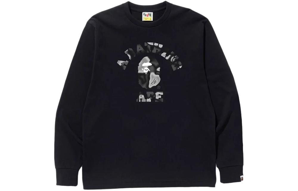 

Футболка Bape Liquid Camo College с длинным рукавом A BATHING APE, Light Umber