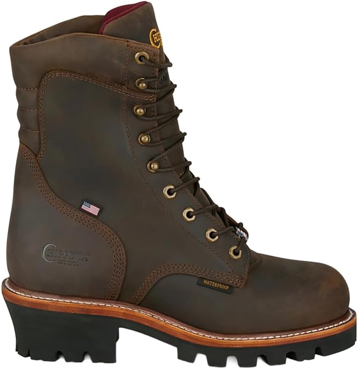

Мужские ботинки Chippewa Mens USA Super Logger 20 см водонепроницаемые с мягким носком - коричневые