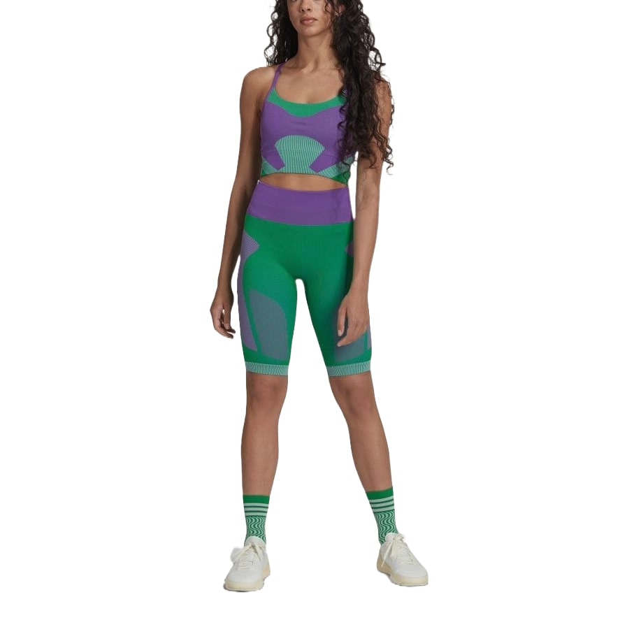 (WMNS) Бюстгальтер для йоги Adidas by Stella McCartney TrueStrength Yoga Knit Light-Support Bra 'Purple Green' — фото 3