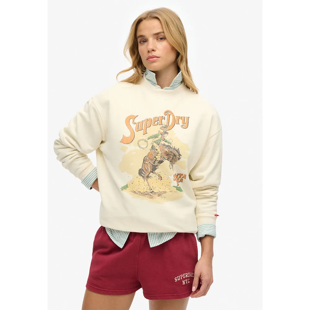 

Толстовка Superdry Souvenir Graphic Loose, бежевый