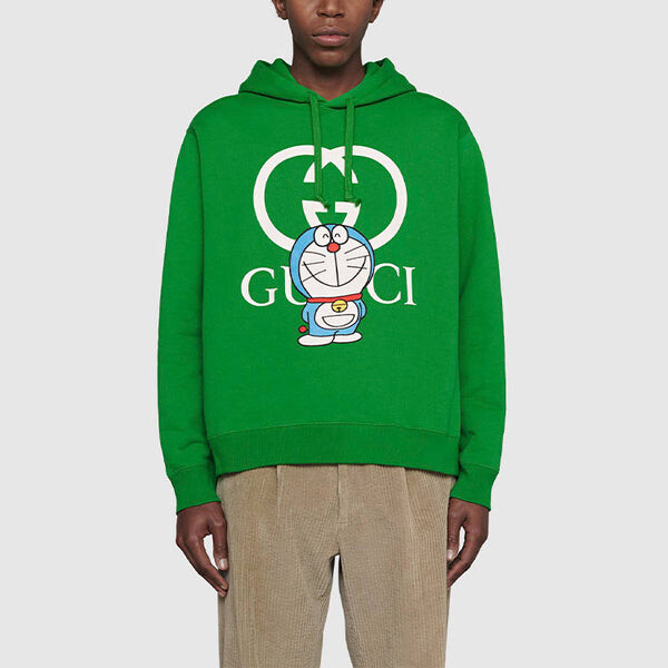 Толстовка x doraemon cotton hoodie 'green' Gucci, зеленый — фото 3