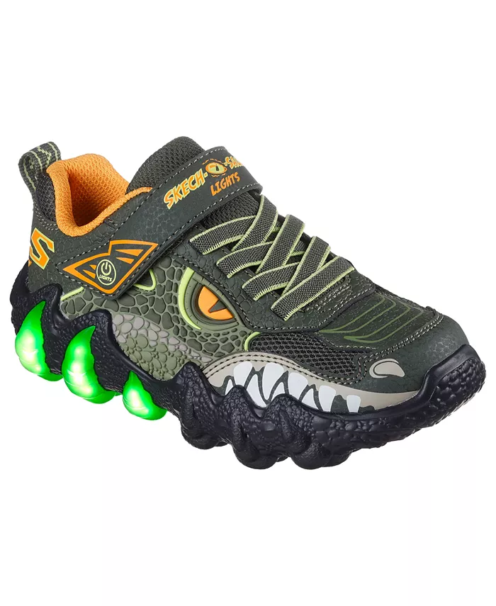 

Детские повседневные кроссовки Skech-O-Saurus - Light 2.0 с подсветкой и застежкой на липучке от Finish Line Skechers, зеленый