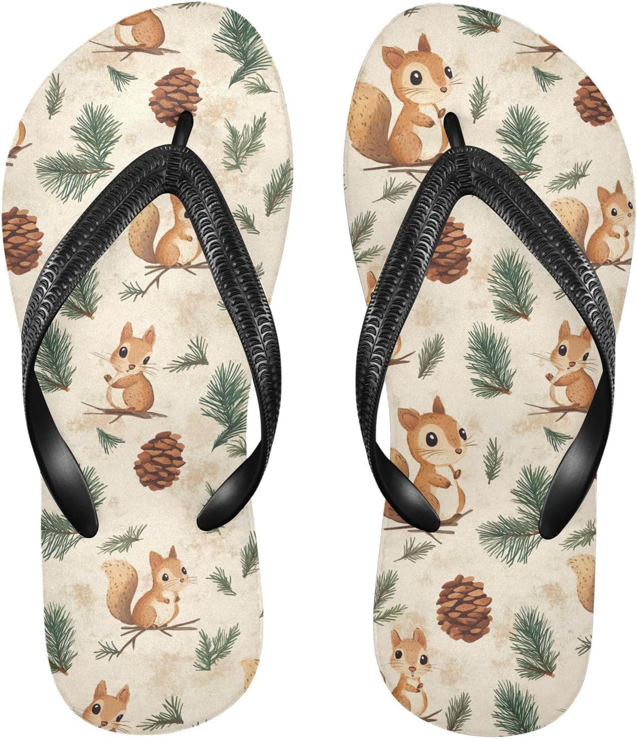 

Милые шлепанцы с рисунком белки и шишек, летние пляжные повседневные сандалии для женщин и мужчин 20859316 Kfbe, Squirrel