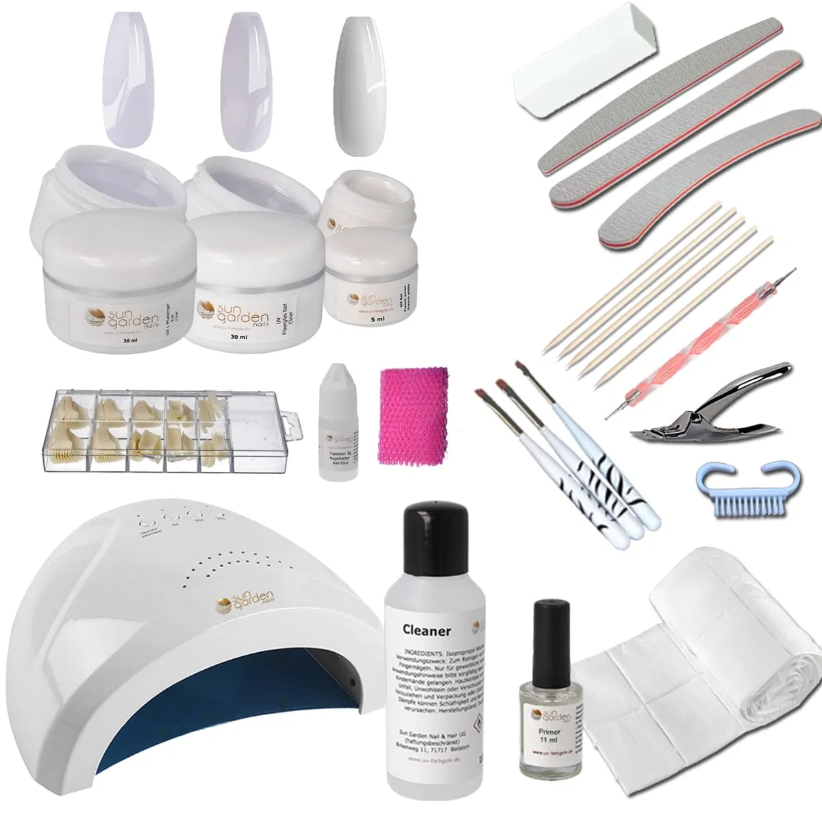Стартовый набор Sun Garden Nails для дизайна ногтей с УФ-лампой и гелями Sun Garden Nails
