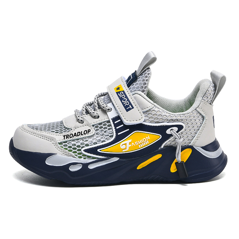 

Нескользящая, износостойкая, дышащая, легкая, амортизирующая детская обувь для повседневной носки TROADLOP, синий/серый