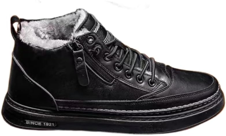 

Мужские повседневные высокие кеды без шнурков с противоскользящей подошвой, Прочная резиновая подошва и дышащий материал для ежедневной носки Hoalox, черный