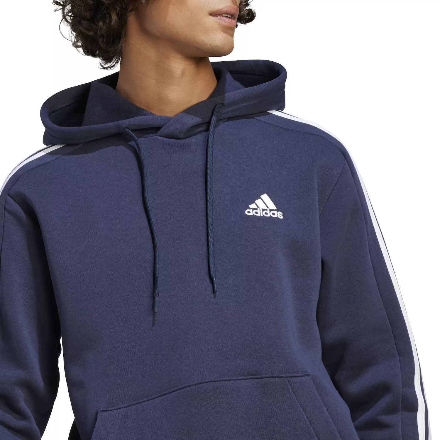 Мужская флисовая худи с 3 полосками adidas Essentials — фото 2