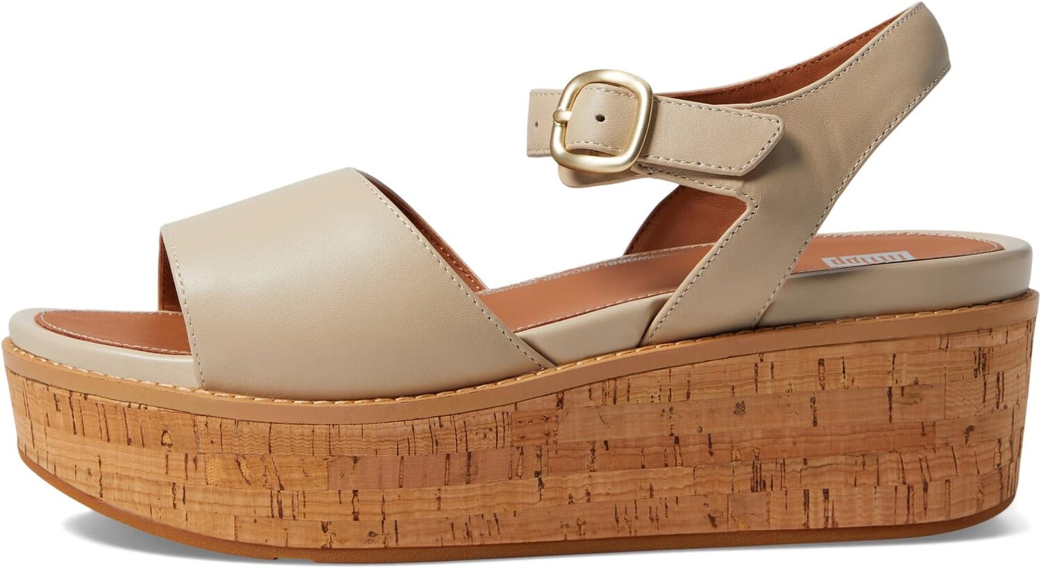 Туфли FitFlop Eloise Cork-Wrap Leather Back-Strap Wedge Sandals, цвет Stone Beige — фото 4