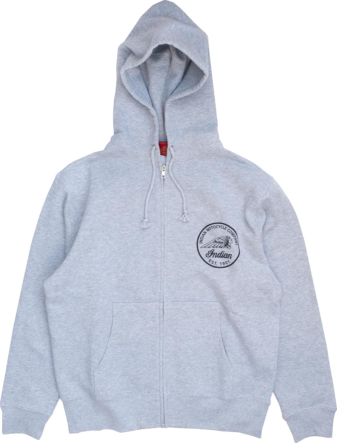 

Индийская толстовка с капюшоном, новая базовая толстовка на молнии, круглый логотип Indian, серый