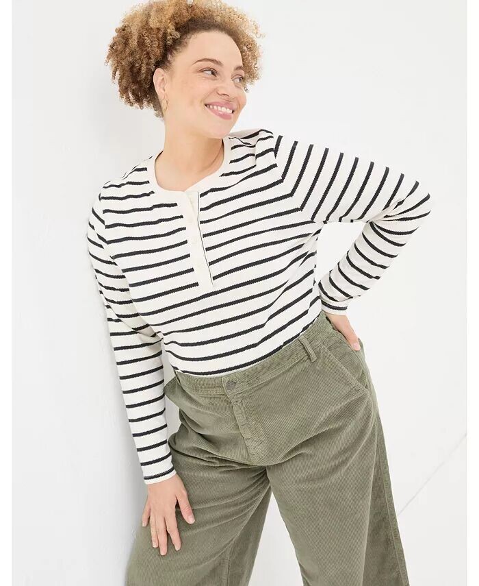 

Женский топ Hettie Stripe Henley FatFace, слоновая кость/кремовый