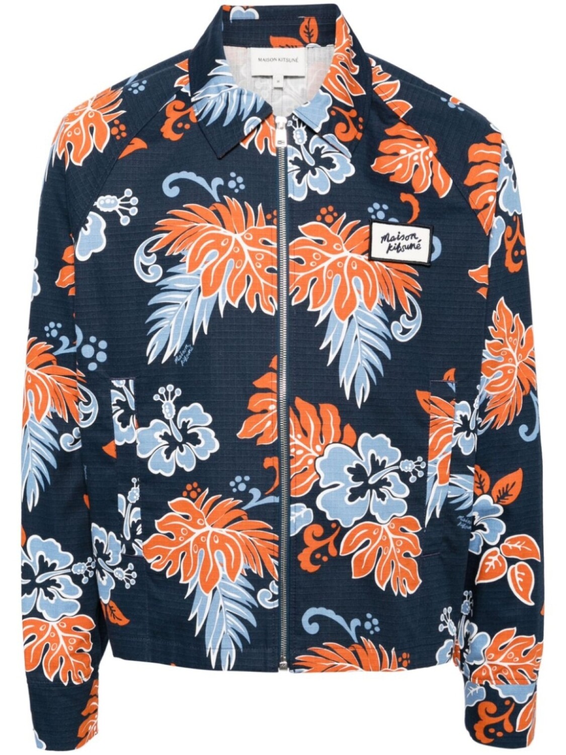 

Maison Kitsuné куртка с цветочным принтом, синий