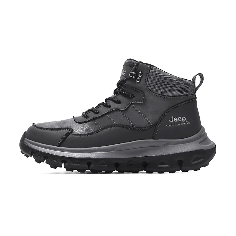 Короткие уличные ботинки из спилка для мужчин Jeep, Gray Unlined